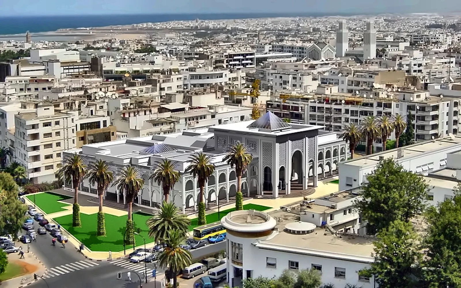 Panorama sui tetti bianchi di Rabat fino all’oceano