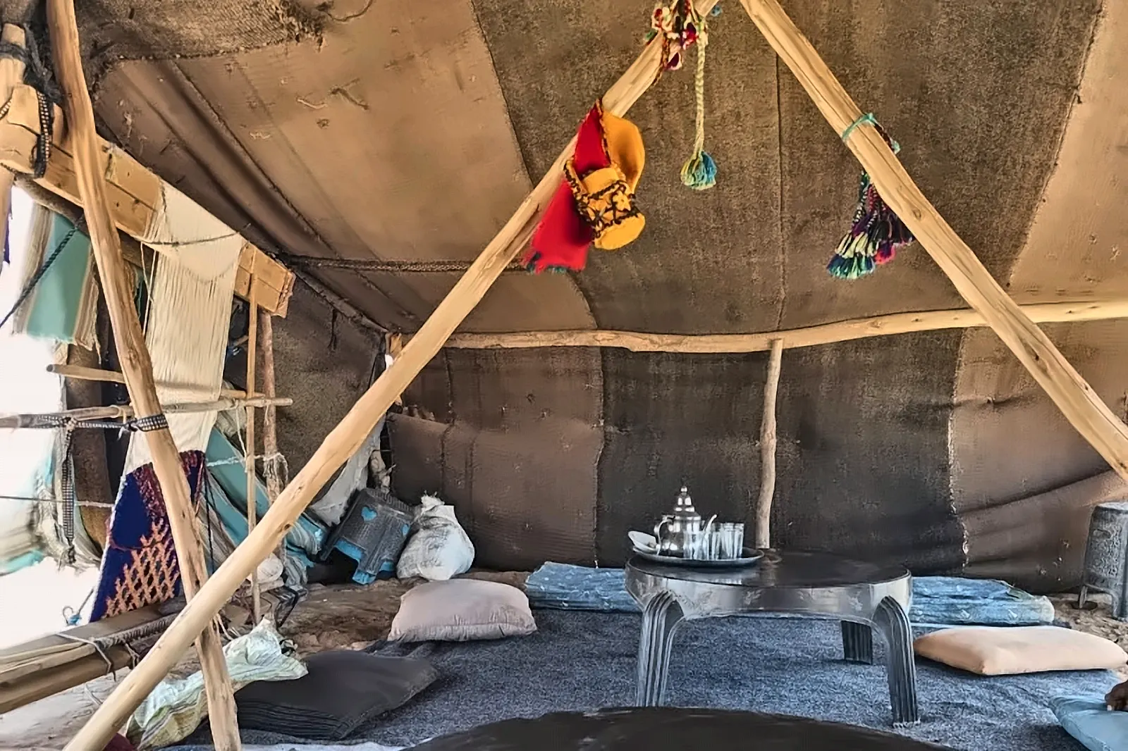 L'interno di una tenda nomade